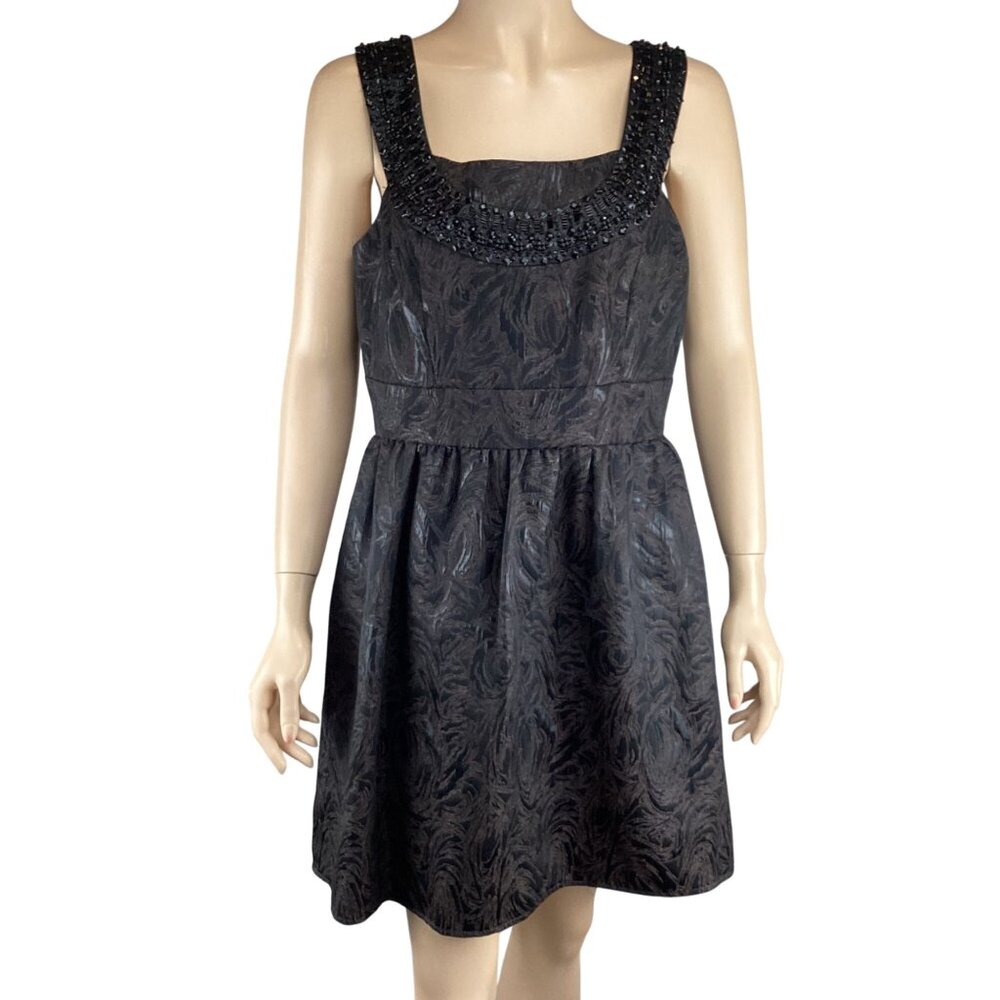 Decode 1.8 Dress Size 10‎ Black Embellished Beaded Neckline Sleeveless Cocktail